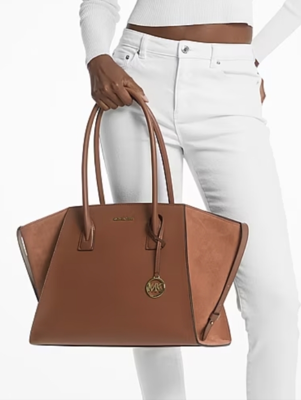 Michael Michael Kors Avril Leather Top-Zip Satchel Extra Large Tode